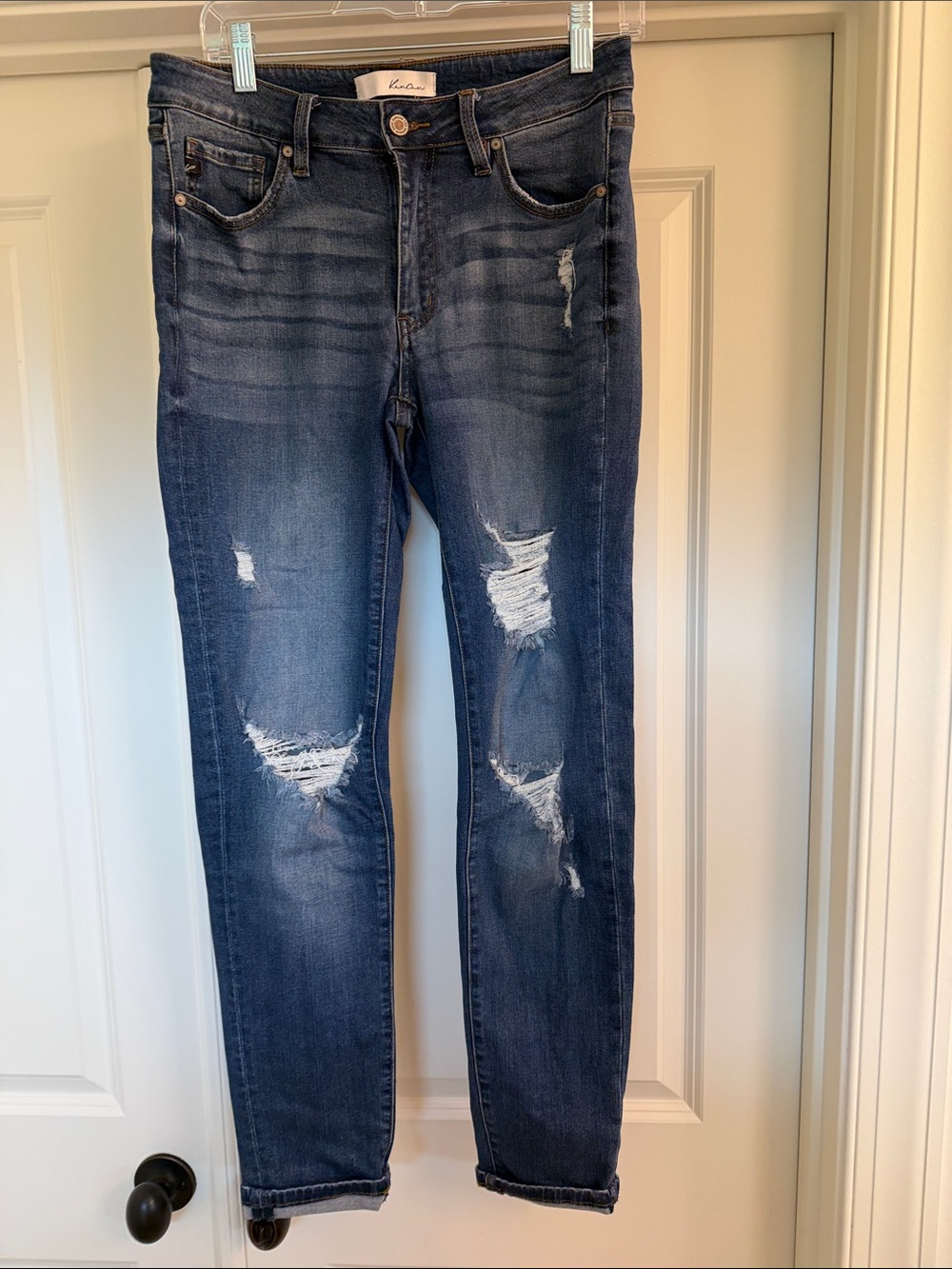 KanCan Distressed Dark Blue Ankle Jeans